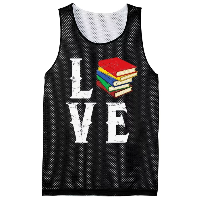 Love Reading Book Novel Lover Books Library Bookworm Reader Mesh Reversible Basketball Jersey Tank