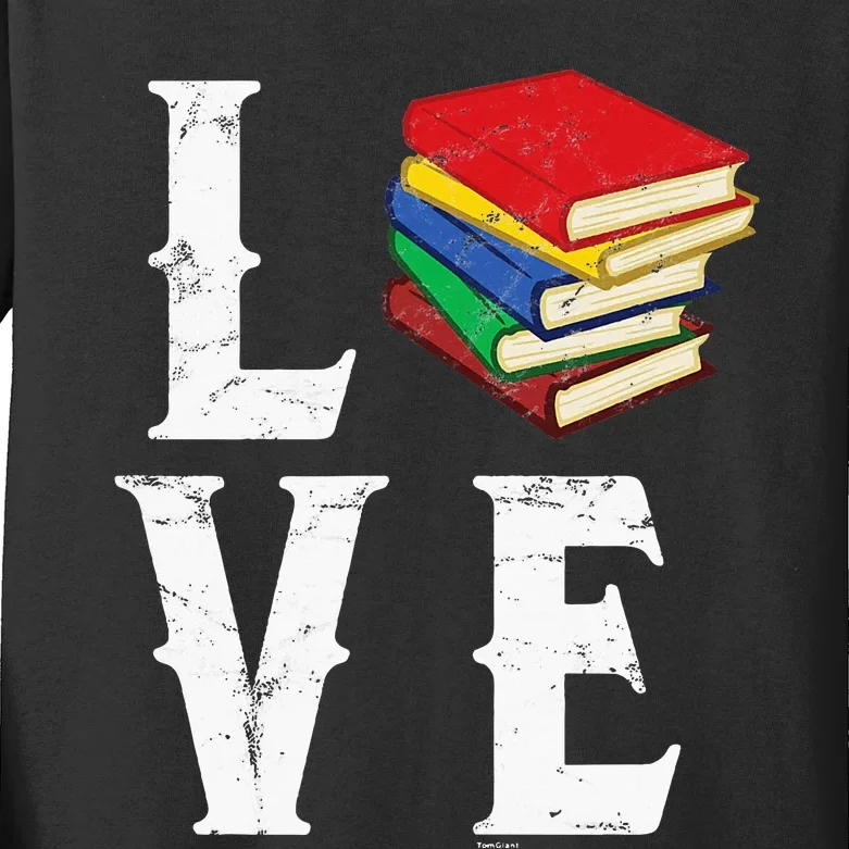 Love Reading Book Novel Lover Books Library Bookworm Reader Kids Long Sleeve Shirt