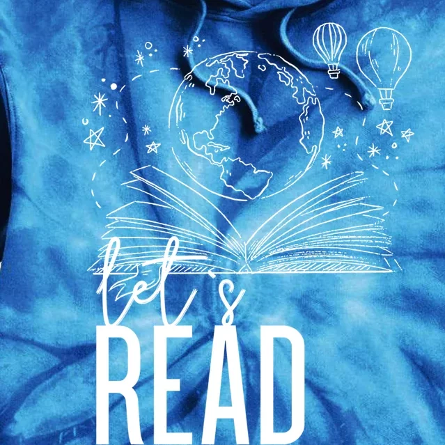 Lets Read Book Lover Funny Reading Gift Tie Dye Hoodie