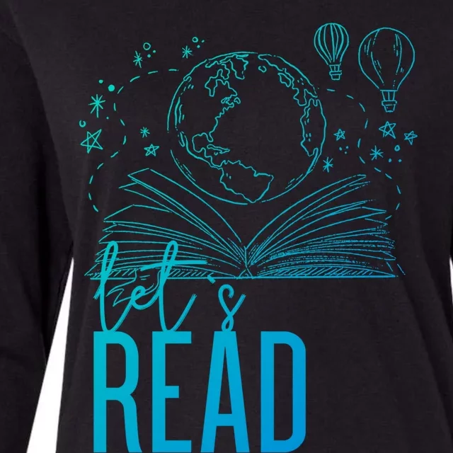 Lets Read Book Lover Funny Reading Gift Womens Cotton Relaxed Long Sleeve T-Shirt