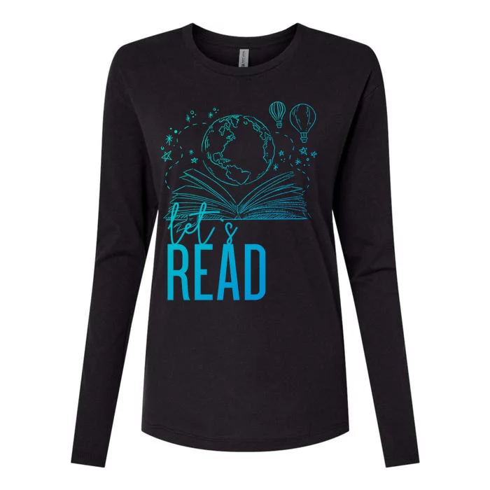 Lets Read Book Lover Funny Reading Gift Womens Cotton Relaxed Long Sleeve T-Shirt