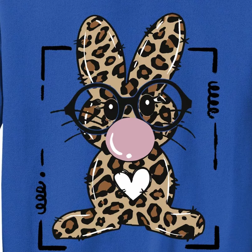 Leopard Rabbit Bunny Blowing Bubble Gum Easter Day Meaningful Gift Tall Sweatshirt