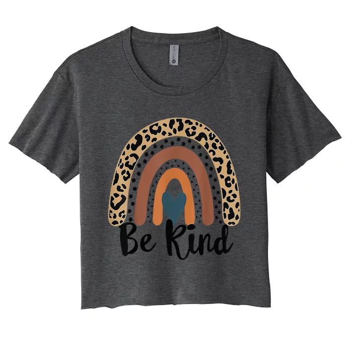 Leopard Rainbow Be Kind We Wear Orange For Unity Day Women's Crop Top Tee