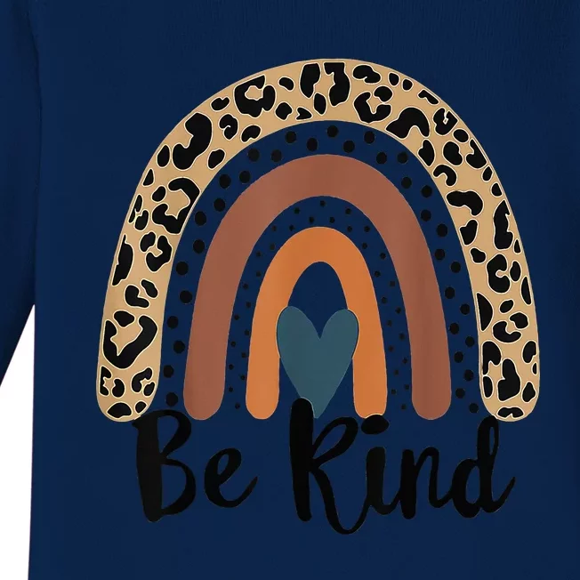 Leopard Rainbow Be Kind We Wear Orange For Unity Day Baby Long Sleeve Bodysuit