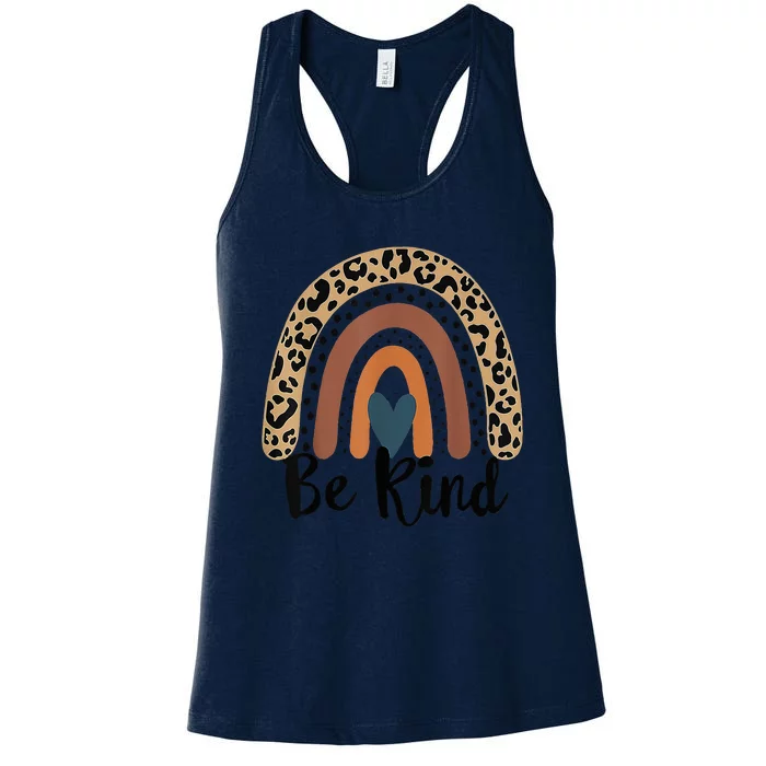 Leopard Rainbow Be Kind We Wear Orange For Unity Day Women's Racerback Tank