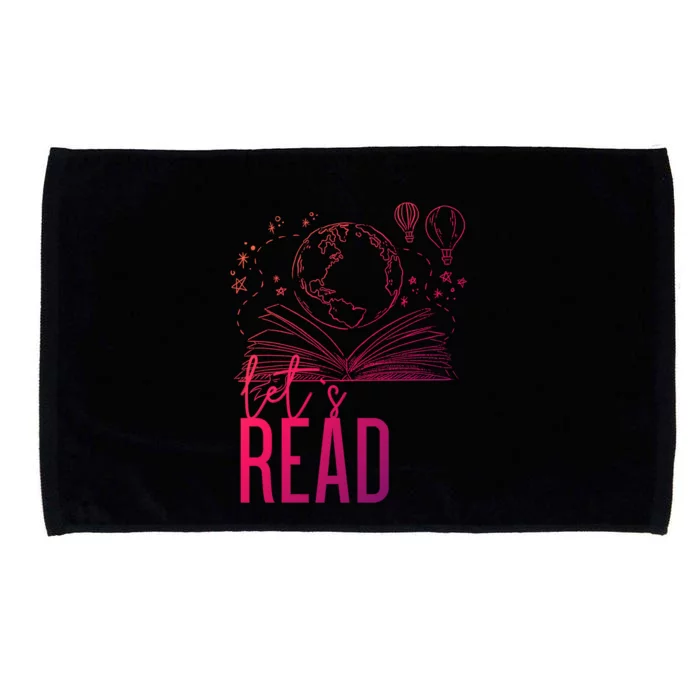 Lets Read Book Lover Funny Reading Gift Microfiber Hand Towel