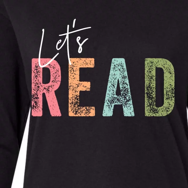 LetS Read Book Lover Librarian Teacher Womens Cotton Relaxed Long Sleeve T-Shirt