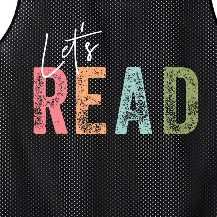 LetS Read Book Lover Librarian Teacher Mesh Reversible Basketball Jersey Tank