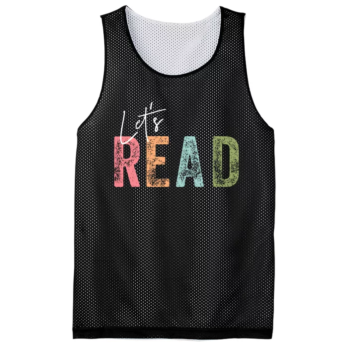 LetS Read Book Lover Librarian Teacher Mesh Reversible Basketball Jersey Tank