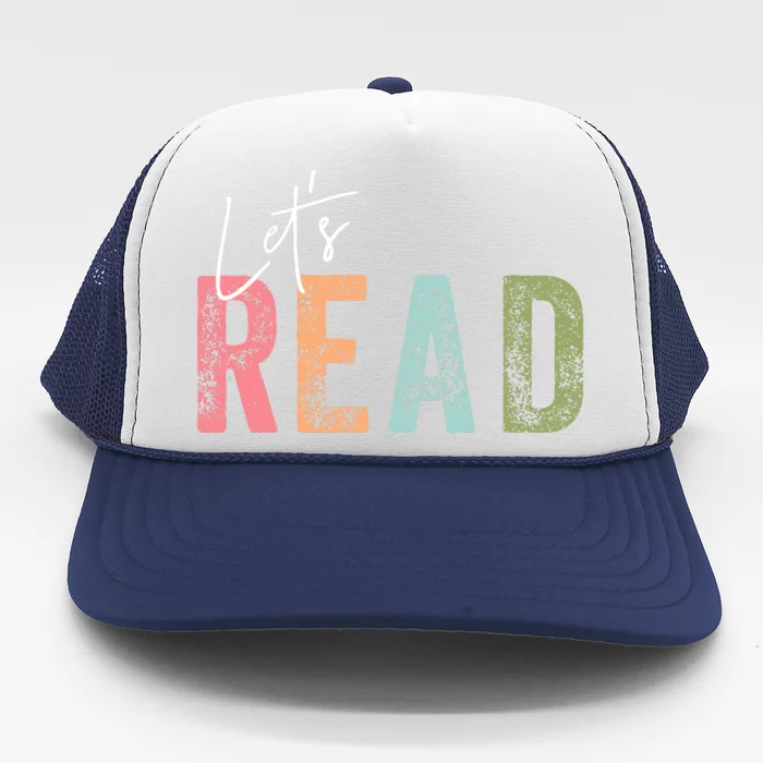 LetS Read Book Lover Librarian Teacher Trucker Hat