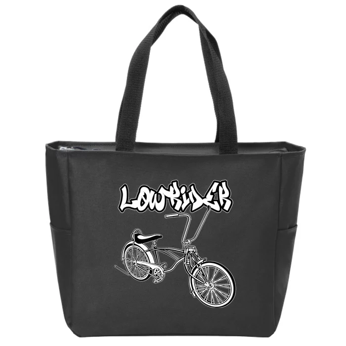 Low Rider Bicycle For . Chicano Cholo Lowrider Bike Zip Tote Bag