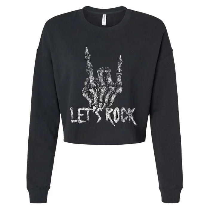 Lets Rock Band S Rock And Roll Concert Graphic S Cropped Pullover Crew