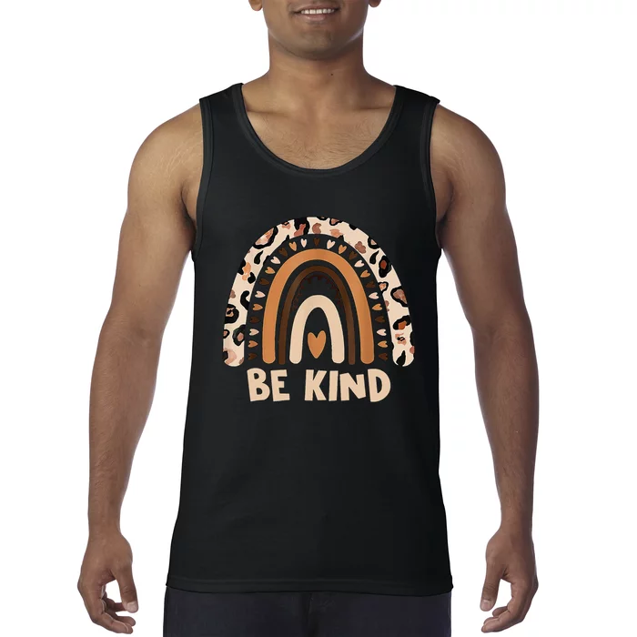 Leopard Rainbow Be Kind We Wear Orange For Unity Day Tank Top