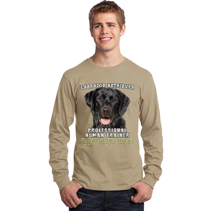 Labrador Retriever Black Lab Professional Human Trainer Cute Dog Long Sleeve Shirt