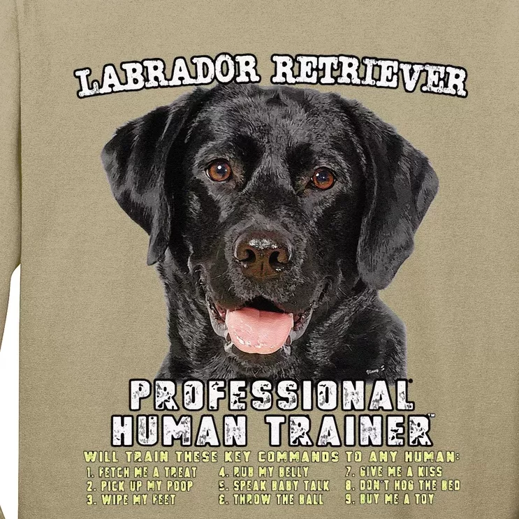 Labrador Retriever Black Lab Professional Human Trainer Cute Dog Long Sleeve Shirt