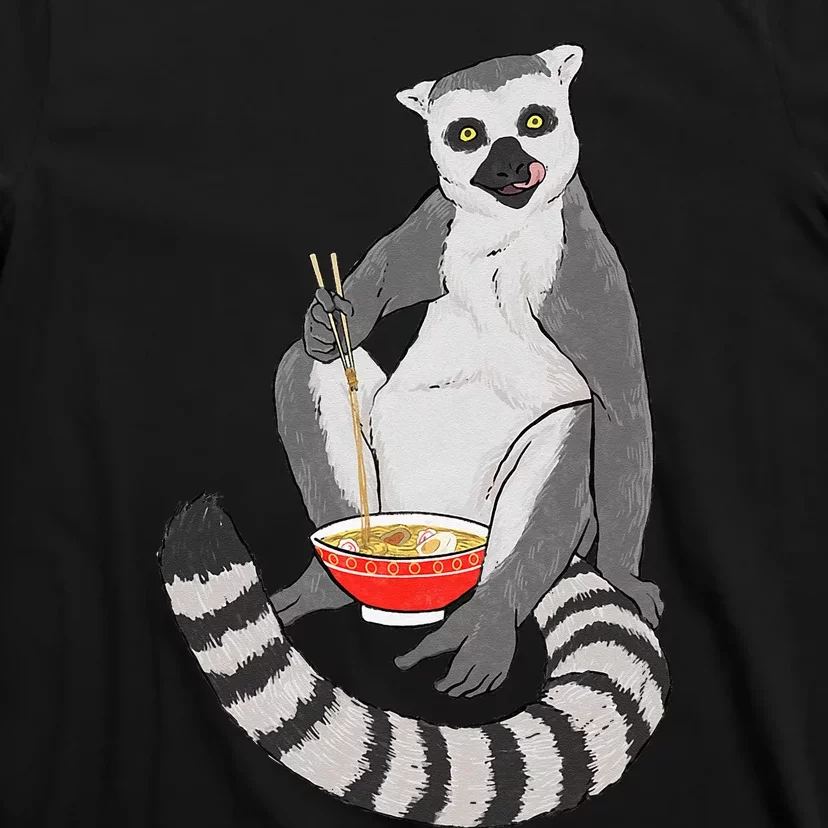 Lemur Ramen Bowl Zookeeper Animal Researcher Lemur Lover T-Shirt