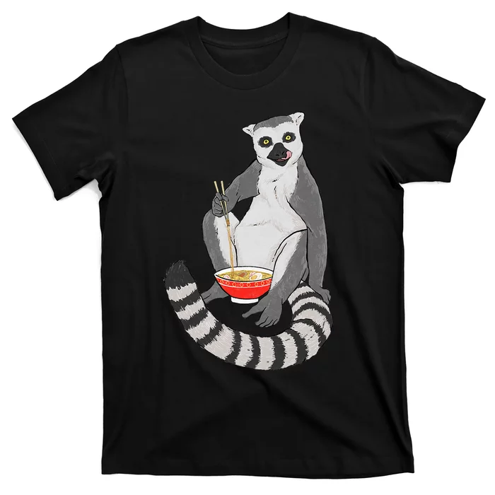 Lemur Ramen Bowl Zookeeper Animal Researcher Lemur Lover T-Shirt