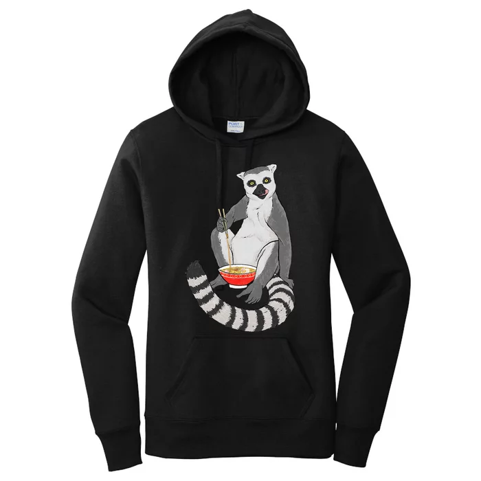 Lemur Ramen Bowl Zookeeper Animal Researcher Lemur Lover Women's Pullover Hoodie