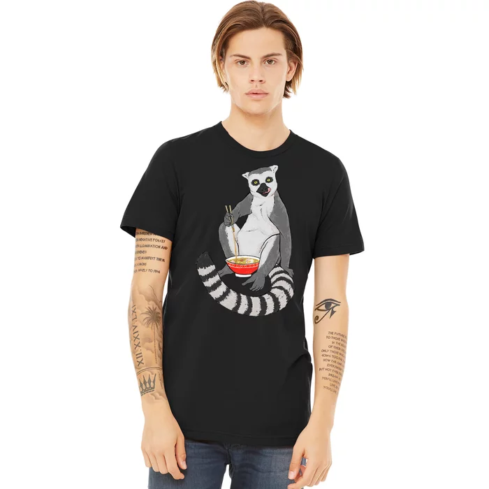 Lemur Ramen Bowl Zookeeper Animal Researcher Lemur Lover Premium T-Shirt