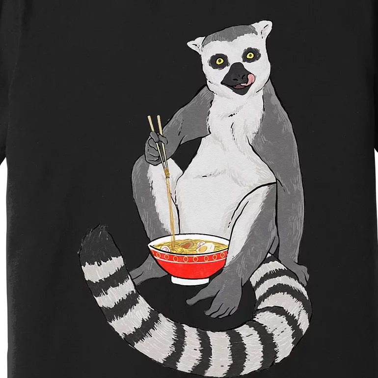 Lemur Ramen Bowl Zookeeper Animal Researcher Lemur Lover Premium T-Shirt