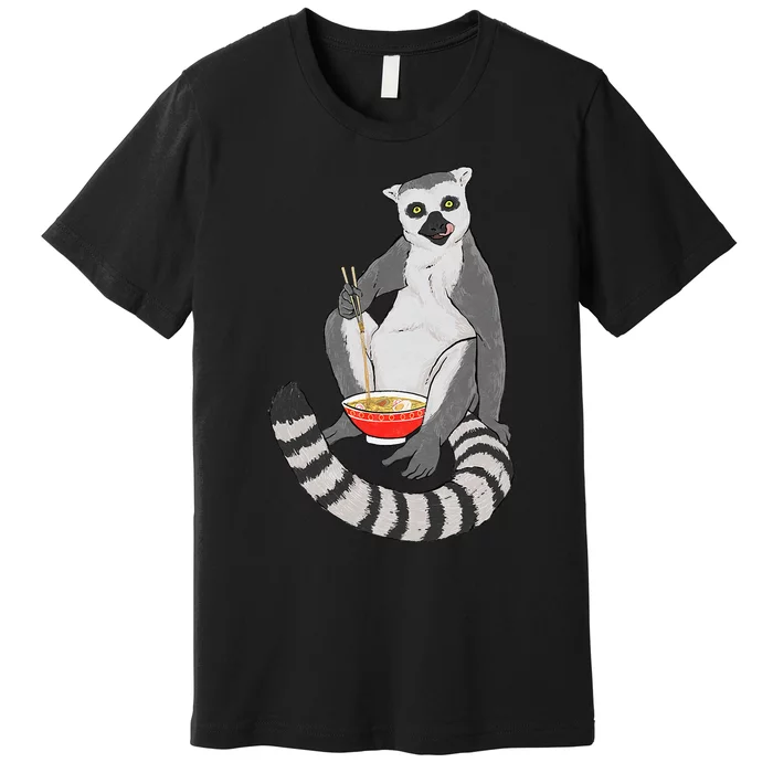 Lemur Ramen Bowl Zookeeper Animal Researcher Lemur Lover Premium T-Shirt