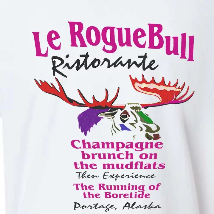 Le Rogue Bull Ristorante Gourmet Dining on the Mudflats AK Sueded Cloud Jersey T-Shirt