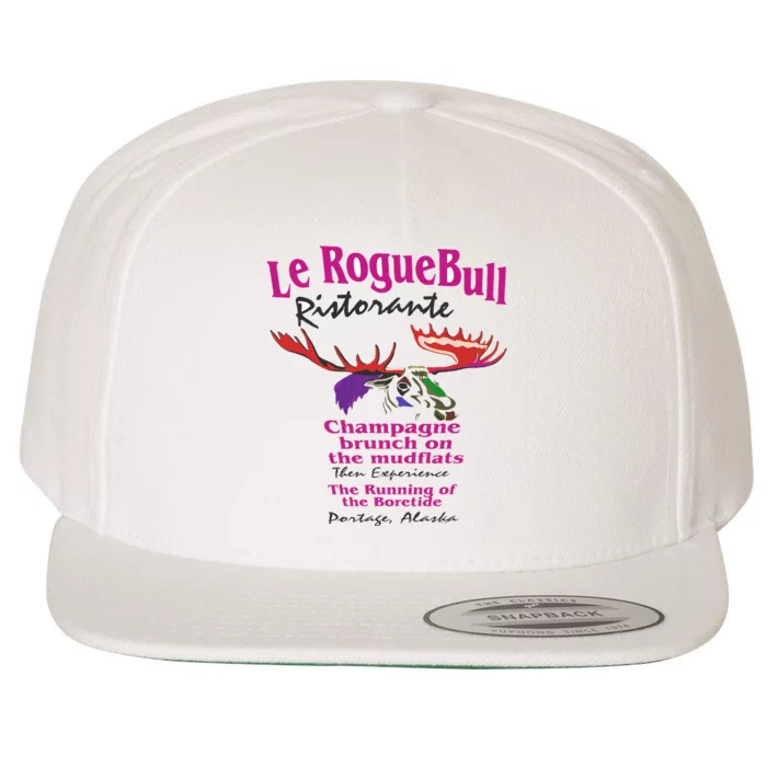 Le Rogue Bull Ristorante Gourmet Dining on the Mudflats AK Wool Snapback Cap