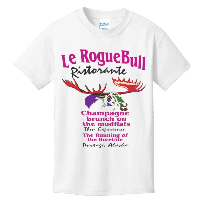 Le Rogue Bull Ristorante Gourmet Dining on the Mudflats AK Kids T-Shirt