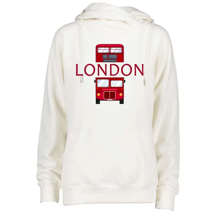 London Red Bus Womens Funnel Neck Pullover Hood