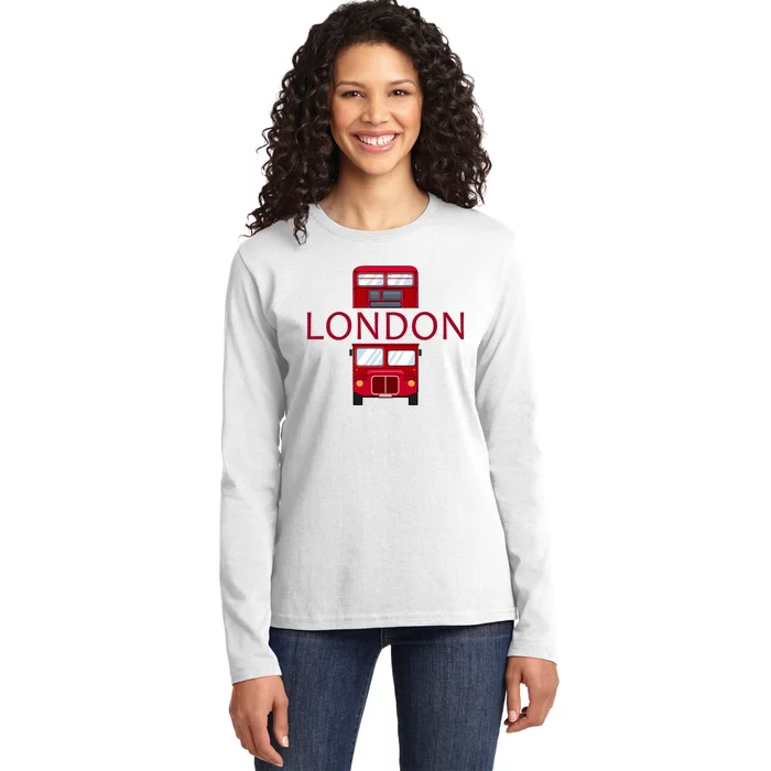 London Red Bus Ladies Long Sleeve Shirt