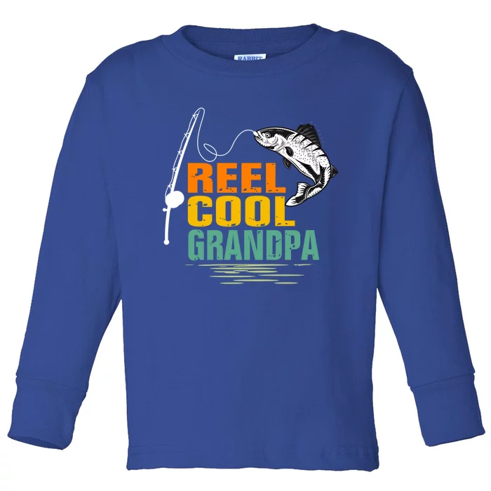 Lover Reel Cool Grandpa Grandfather Humor Funny Fishing Cute Gift Toddler Long Sleeve Shirt