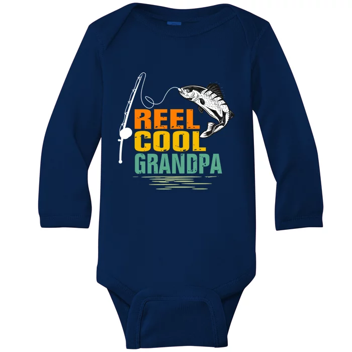 Lover Reel Cool Grandpa Grandfather Humor Funny Fishing Cute Gift Baby Long Sleeve Bodysuit