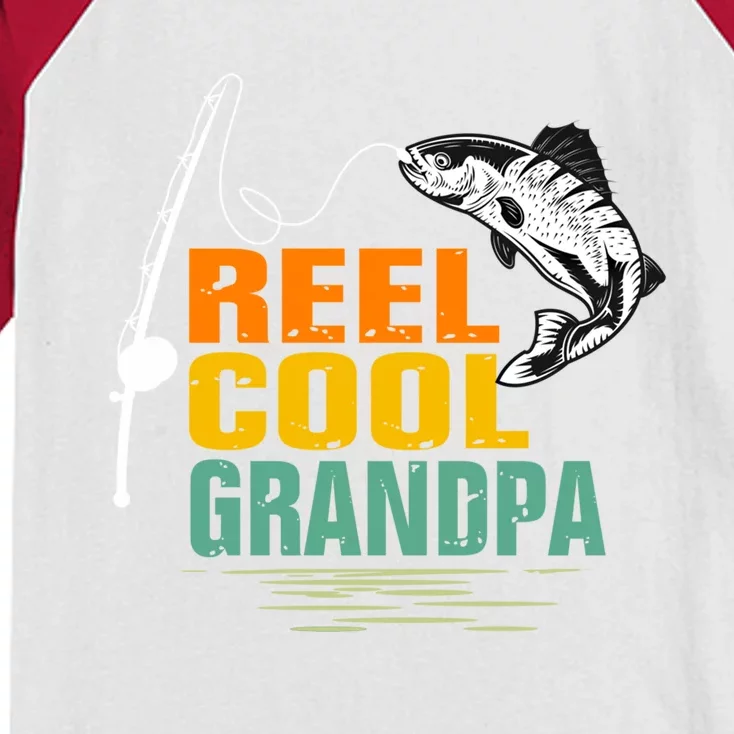 Lover Reel Cool Grandpa Grandfather Humor Funny Fishing Cute Gift Kids Colorblock Raglan Jersey