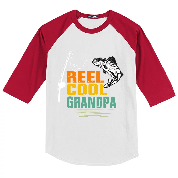 Lover Reel Cool Grandpa Grandfather Humor Funny Fishing Cute Gift Kids Colorblock Raglan Jersey