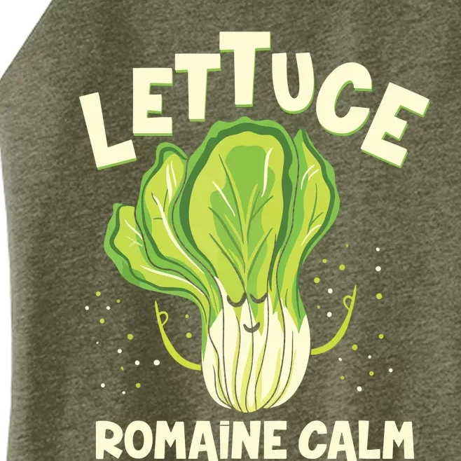 Lettuce Romaine Calm Mindfulness Vegan Yoga Lover Yogi Joke Women’s Perfect Tri Rocker Tank