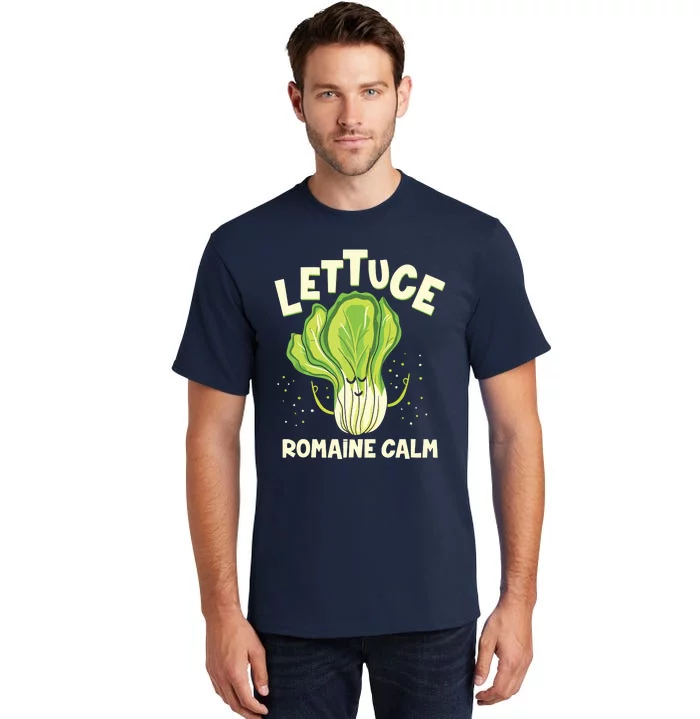 Lettuce Romaine Calm Mindfulness Vegan Yoga Lover Yogi Joke Tall T-Shirt