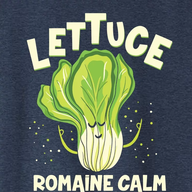 Lettuce Romaine Calm Mindfulness Vegan Yoga Lover Yogi Joke Women's Crop Top Tee