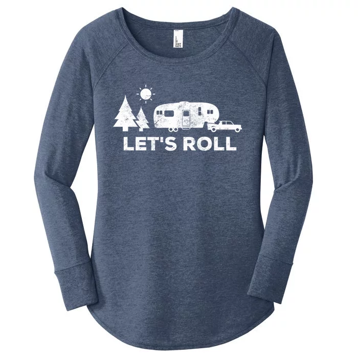 Let's Roll Camping Gift Camper 5th Wheel Rv Vacation Gift Cute Gift Women's Perfect Tri Tunic Long Sleeve Shirt