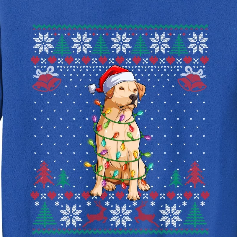 Labrador Retriever Christmas Lights Santa Hat Merry Xmas Gift Sweatshirt