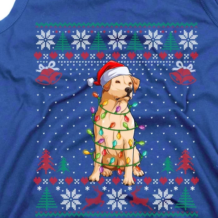 Labrador Retriever Christmas Lights Santa Hat Merry Xmas Gift Tank Top