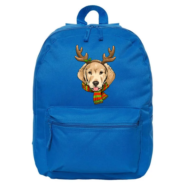 Labrador Retriever Christmas Reindeer Antlers Dog Xmas Gift 16 in Basic Backpack