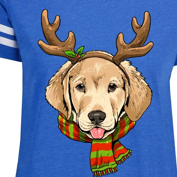 Labrador Retriever Christmas Reindeer Antlers Dog Xmas Gift Enza Ladies Jersey Football T-Shirt