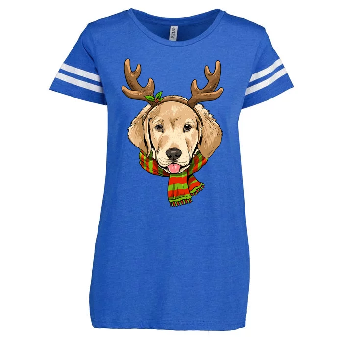 Labrador Retriever Christmas Reindeer Antlers Dog Xmas Gift Enza Ladies Jersey Football T-Shirt