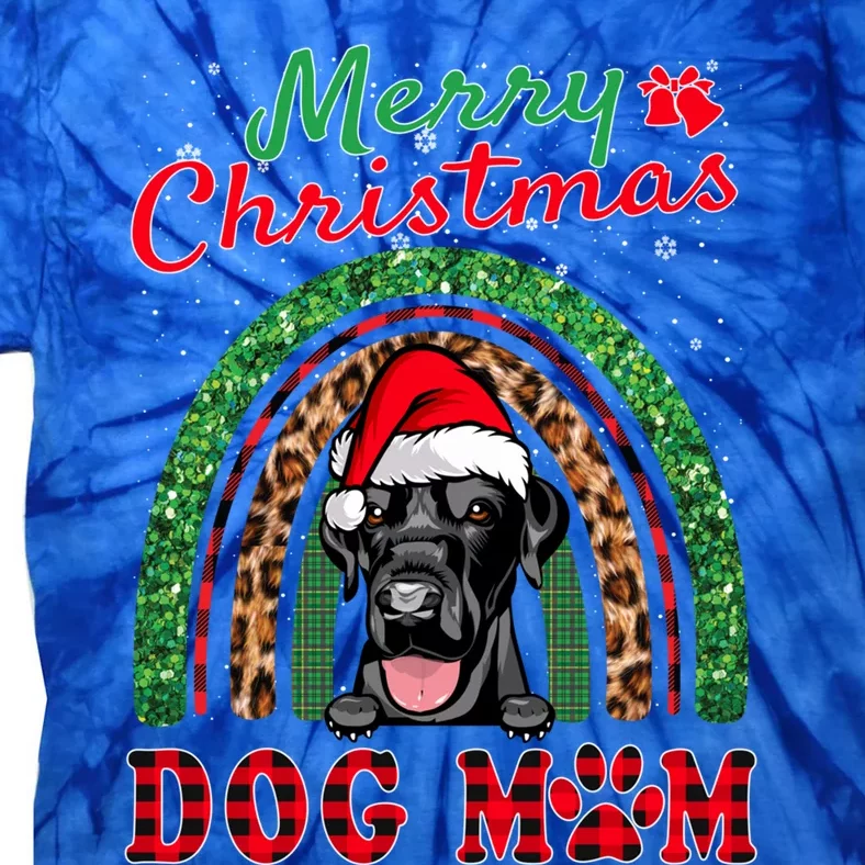 Labrador Retriever Christmas Santa Dog Mom Boho Rainbow Xmas Gift Tie-Dye T-Shirt