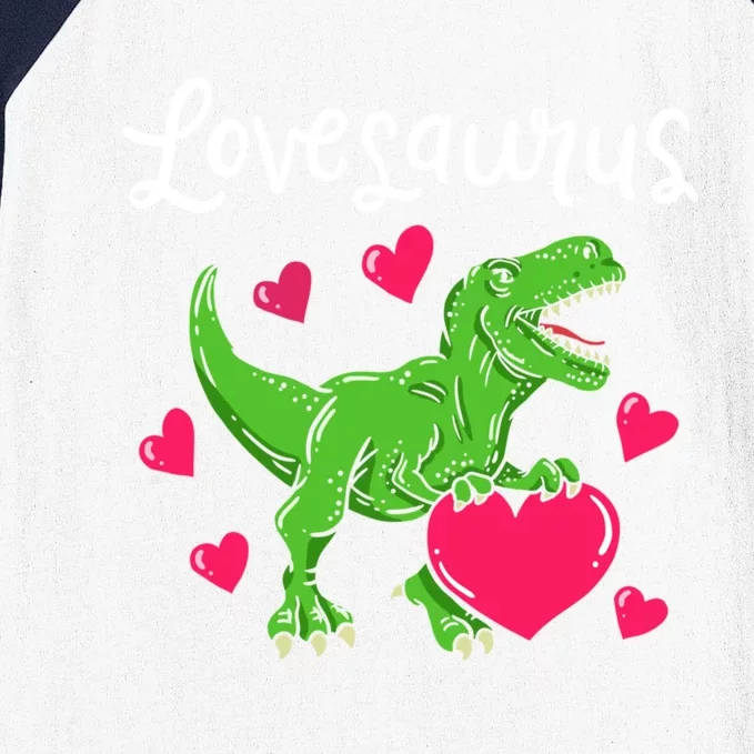 Lovesaurus Rex Cute Valentine's Day Dinosaur Tfunny Giftrex Costume Gift Baseball Sleeve Shirt