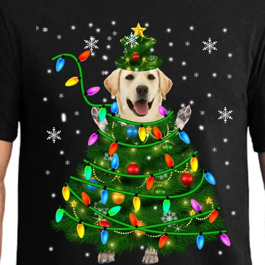 Labrador Retriever Christmas Tree Xmas Lights Dog Lover Gift Pajama Set