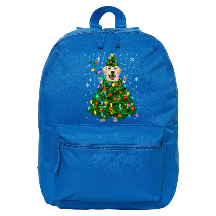 Labrador Retriever Christmas Tree Xmas Lights Dog Lover Gift 16 in Basic Backpack