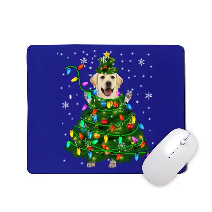 Labrador Retriever Christmas Tree Xmas Lights Dog Lover Gift Mousepad