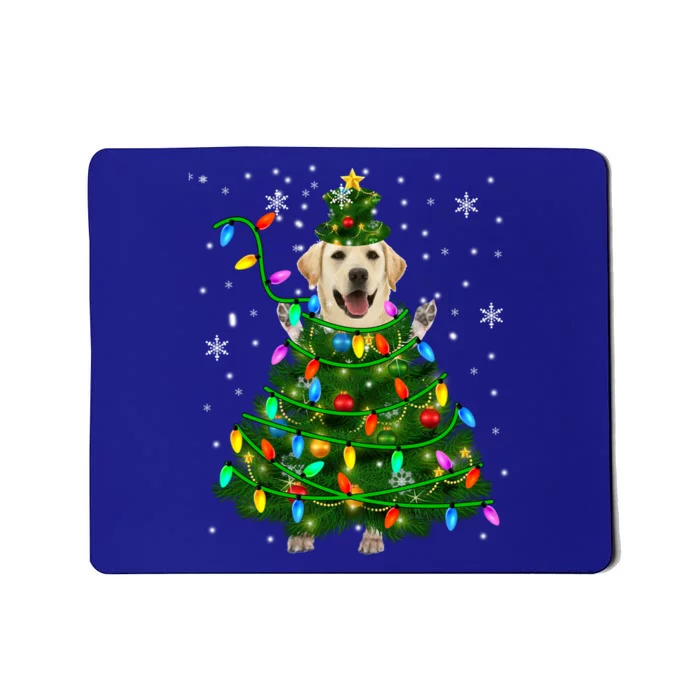 Labrador Retriever Christmas Tree Xmas Lights Dog Lover Gift Mousepad