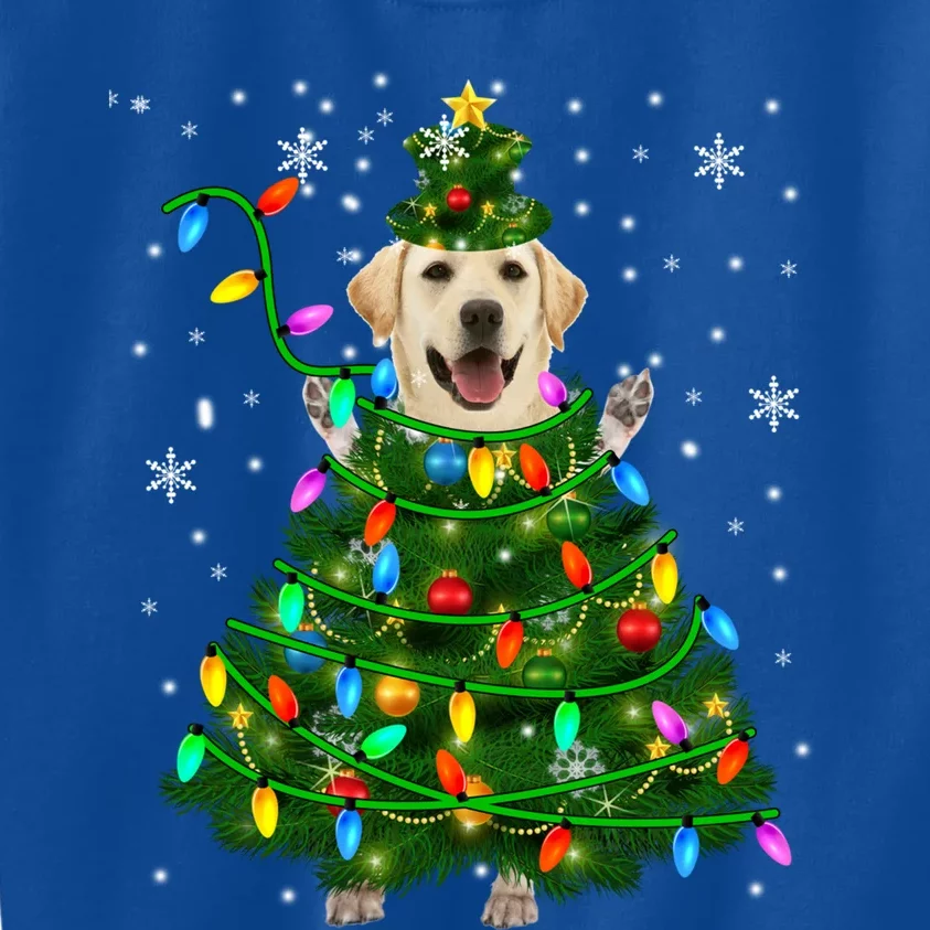 Labrador Retriever Christmas Tree Xmas Lights Dog Lover Gift Kids Sweatshirt